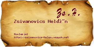 Zsivanovics Helén névjegykártya