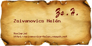 Zsivanovics Helén névjegykártya